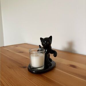 Black Cat Ceramic Candle/Votive/Tea Light Holder